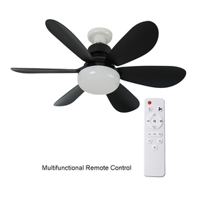 Ventilateur de plafond LED moderne avec télécommande intelligente, <span class=keywords><strong>prix</strong></span> de gros, 16,5 pouces, douille E27, 6 pales, 3 vitesses, noir et blanc, DIY - Product Image 5