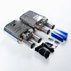 Universal H type 1 inlet 2 outlet vacuum cutout valvetronic air pump muffler left right 4 outputs for car racing performance