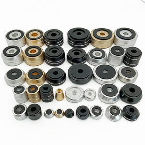 Diameter 20Mm Metalen Aluminium Speaker Spike Isolatievoeten Zwarte Versterker Spike Schoenen Audio Voeten Pad - Product Image 4