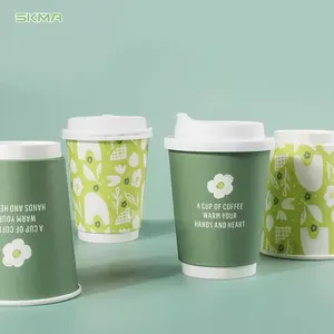 2024 Nieuwe Coffeeshop Product Groothandel Op Maat Print Logo Papieren Bekers Eco-Vriendelijke Warme Koude Bubbel Thee Papieren Bekers