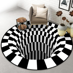 Tappeti visivi 3D tappeti rotondi tappeti freschi buco <span class=keywords><strong>nero</strong></span> Stereo Vision Zebra tappeti in bianco e <span class=keywords><strong>nero</strong></span> per la camera dei bambini - Product Image 4