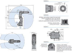 Robot Industriale Yaskawa <span class=keywords><strong>GP4</strong></span> a 6 Assi, Carico Utile 4kg, Raggio di Lavoro Massimo 550mm, Protezione IP67 per Pallettizzazione, Robot Articolati - Product Image 5
