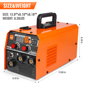 Máquina de Soldadura Inversora Profesional 2 en 1 MIG200 de 220V para Chapa Delgada, Sin Gas y con Función ARC MMA - Product Image 2