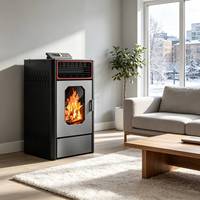 Poêle à granulés de bois, Chauffage à granulés de biomasse, Poêle à bois, Cheminée à granulés, Poêle autonome en acier à économie d'énergie et sans fumée