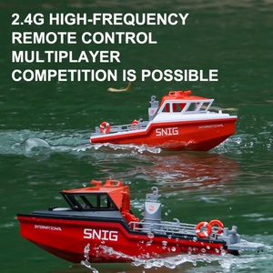 Bateau de sauvetage télécommandé 8 km/h, modèle de bateau de simulation pour enfants, remorqueur, jouet SJY-TX694 Mini 2.4G échelle 1:32 - Product Image 5