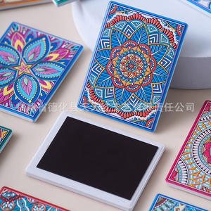 Imanes de Cerámica para Refrigerador con Diseño de Mandala, 6x6cm, Relieve, Set de Regalo de Recuerdo Turístico, Decoración Cultural - Product Image 1