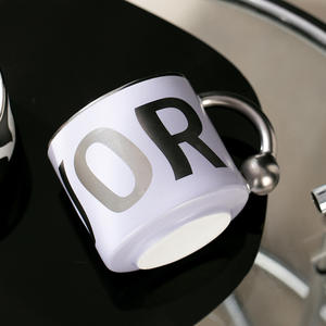 Tasse en céramique de luxe avec poignée, couleur unie, cadeau souvenir pour les couples, tasse à café haut de gamme, printemps 2023 - Product Image 4