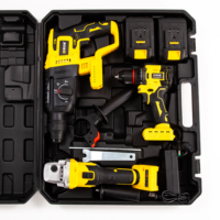 Ensemble d'outils combinés en acier perceuse électrique sans fil rechargeable à batterie au lithium professionnelle sans balais meuleuse d'angle