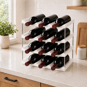 Modern 40 Oz Four-Tier Plastic Tumbler <b>Storage</b> Rack Stackable Cup Organizer Beverage Display Holder for <b>Kitchen</b> Counter - Product Image 4