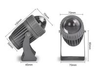 10W RGB/RGBW DC12V WS2811-RGB/UCS2904-RGBW(3000K) LED Pixel Spotlight Adressable 5 Degrés Faisceau Lumière IP67 3Pin in and Out