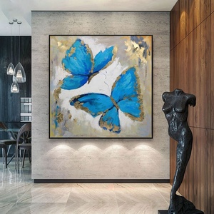 Quadro da Parete Dipinto a Mano, Arte Moderna Pop Art con Animali, Famosa Farfalla Astratta, Dipinto ad Olio Acrilico su Grande Tela JZ Arts - Product Image 6