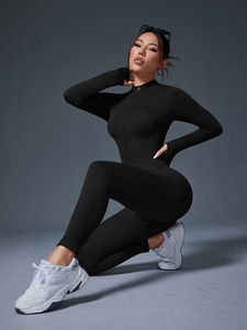 Tuta Intera Sportiva da Donna con Zip e Maniche Lunghe, per Yoga e Fitness, con Foro per il Pollice, Abbigliamento per Corsa - Product Image 4