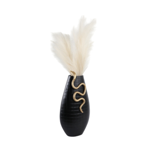 Vaso in alluminio a goccia con design a serpente per l'arredamento del soggiorno, vaso moderno per fiori con finitura testurizzata, centrotavola per ufficio. - Product Image 2