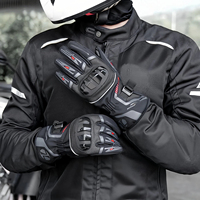 Gants de moto anti-chute pour l'hiver, pour hommes et femmes, imperméables, coupe-vent et en tissu peluche, équipement de protection pour moto