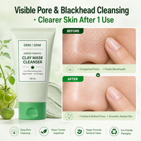 Masque Nettoyant à l'Argile de Tomate Verte OEM ODM, Minimiseur de Pores, Détoxifiant Points Noirs, Pack Nettoyant 2-en-1 à l'Argile