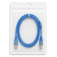 Kabel Printer USB 2.0 USB A Male ke B Male, Kabel Transfer Data 480Mbps Kecepatan Tinggi dengan Selubung PVC untuk Printer dan Scanner Komputer