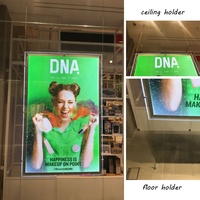 Écran publicitaire intérieur en acrylique cristallin A0, panneau transparent rétroéclairé, support de boîte lumineuse suspendue, cadre d'affichage numérique, affiche LED