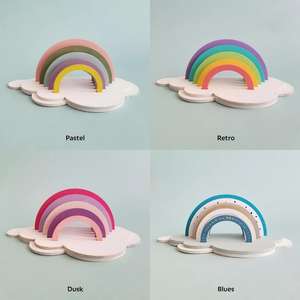 彩虹颜料套装和DIY木制涂色套件 - 用于制作色彩缤纷的彩虹装饰和工艺品的激光切割木制绘画套装 - Product Image 4