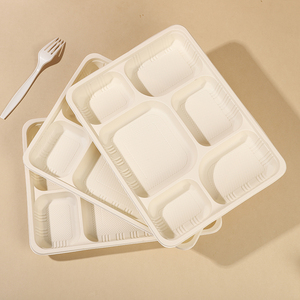 BPA-Free 6-Grid Disposable Recyclable Microwavable <strong>Lunch</strong> <strong>Tray</strong> Biodegradable Corn Starch Board Environmentally Friendly Food - Product Image 1