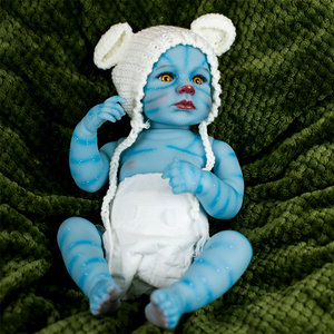 Lifereborn 46cm 18 pulgadas Alien pintado Reborn Baby Dolls <span class=keywords><strong>Avatar</strong></span> dibujo realista bebé modelo muñecas juguetes con vinilo completo - Product Image 6