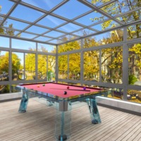 Table de billard en verre de luxe moderne professionnelle de designer, directement de l'usine, table de billard en verre, table de billard d'extérieur