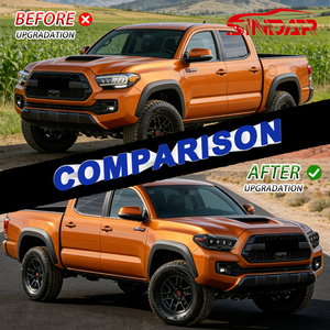 פנסי לד קדמיים לרכב SINDAR, אביזרי תאורה משופרים לטויוטה טאקומה N300 2015-2020 2016-2023, 4 עדשות. - Product Image 5