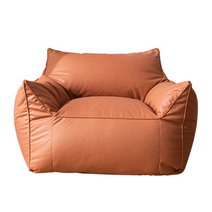 Poltrona a <span class=keywords><strong>Sacco</strong></span> Singola di Lusso DISHI, Design Moderno Pieghevole in <span class=keywords><strong>Ecopelle</strong></span> Scamosciata PU, <span class=keywords><strong>Pouf</strong></span> Divano per Camera da Letto e Soggiorno - Product Image 2