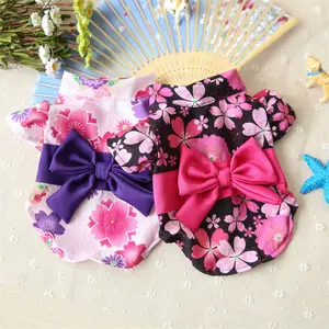 Japanese sakura Maru Chrysanthemum kimono design japan dog clothes spring summer clothes for small dog