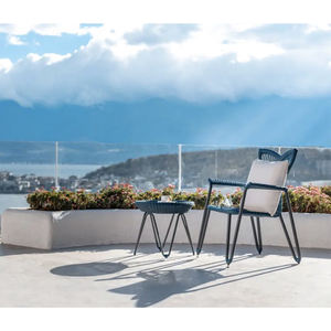 Modern Patio Outdoor <strong>Bistro</strong> Chair and Table <strong>2</strong> <strong>Seater</strong> <strong>Rattan</strong> Rope Terrace Furniture Garden <strong>Set</strong> - Product Image 5