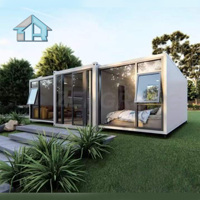 Maison conteneur extensible de 37 m², 2-3 pièces, structure en acier galvanisé, maison capsule préfabriquée, modèle 20 pieds, design moderne, construction rapide