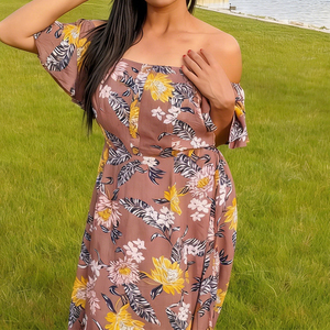 فستان صيفي نسائي مخصص 100% كتان، فضفاض وكبير الحجم، مريح وقابل للتنفس، بأكمام قصيرة، مناسب للحفلات والشاطئ - Product Image 4