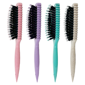 2025 nuovo Design eco-friendly paglia di grano personalizzato Logo ricciolo che definisce la spazzola per lo Styling cuscino Paddle sfiato per <span class=keywords><strong>capelli</strong></span> ricci - Product Image 3