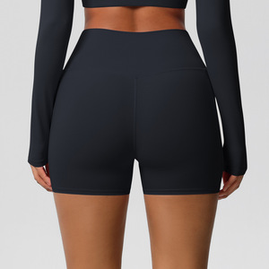 Wholesale Women High Waist Yoga Shorts Side Phone Pockets Peach Butt Lifting <b>Nude</b> Soft Gym Running Biker Shorts OEM ODM - Product Image 5