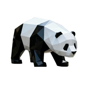 庭の景観のための屋外の幾何学的なパンダ彫刻グラスファイバー彫刻ガラスの幾何学的な動物の彫刻 - Product Image 6