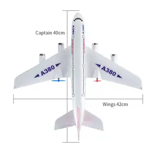 Giocattolo per bambini all'aperto modello di aeroplano in schiuma RC A380 aereo ultraleggero durevole EPP piani con luce HW30
