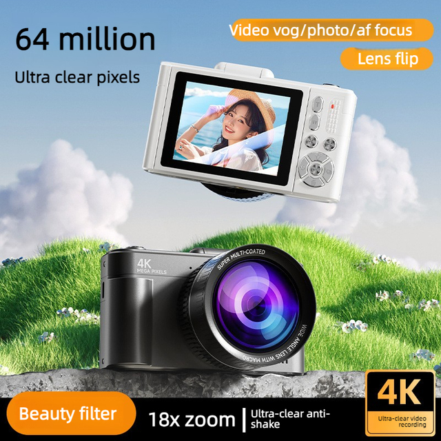 Rolin V5 6400W WiFi High-Pixel 4K HD Mirrorless Digital Camera with 2.3-inch LCD Screen & TF Card Storage for Students