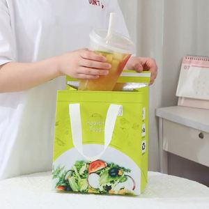 Sac isotherme en non-tissé avec feuille d'aluminium pour vente en gros, sac de livraison de plats à emporter, sac d'emballage pour la restauration, impression de logo - Product Image 5