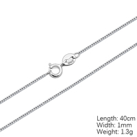 Solide 925 lien en argent sterling fait à la machine collier en gros plat gourmette chaîne pour femmes hommes