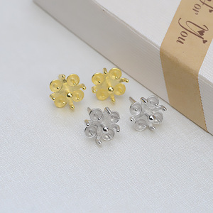 Wenchi Set de Joyería DIY Europeo Americano, Plata S925, Pendientes y Colgantes, Nuevo Diseño de Lazo, Cuentas de 3mm, Bandeja Vacía para Perlas 1334, para Mujer - Product Image 2