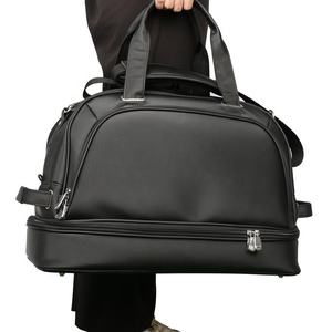 Bolsa de Golf Impermeable Estilo Boston Negra, Material PU, Cierre de Cremallera, Impresión de Logotipo Personalizado, Correa de Hombro Simple, 48*28*30cm - Product Image 5