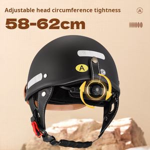 レトロファッション独立マスクレザーサーマルヘルメットABS 2シーズン温度調整アジアンスタイルオートバイヘルメット - Product Image 3