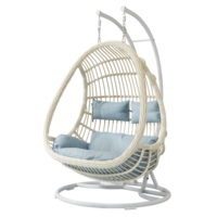Chine Chaise suspendue de patio en métal d'intérieur et d'extérieur Double chaise de balançoire en rotin d'osier Meubles de balcon