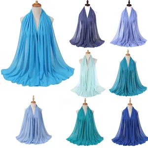 2024 महिलाओं के लिए हल्के शिफॉन हिजाब हेड स्कार्फ ठोस रंग शिफॉन लंबे स्कार्फ शॉल और रैप्स