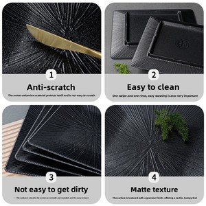 A5 New Model Xiangyuanmei Melamine Commercial Square <b>Plate</b> Solid Pattern Modern Minimalist Design for Fast Food Dishes - Product Image 4