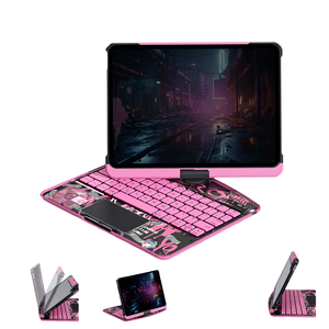 IFacemall 2024 <span class=keywords><strong>Custodia</strong></span> Trasparente in PU con Tastiera Magica per <span class=keywords><strong>iPad</strong></span> <span class=keywords><strong>Pro</strong></span> 11 Pollici Popolare Tastiera Wireless Rotante a 360° con Trackpad Retroilluminato - Product Image 4