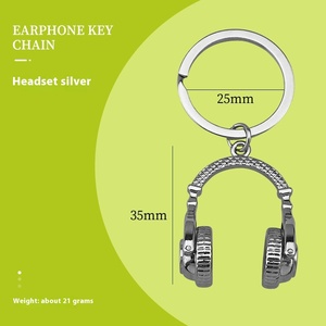 <span class=keywords><strong>Porte</strong></span>-clés personnalisable en métal avec casque Bluetooth et <span class=keywords><strong>instrument</strong></span> de <span class=keywords><strong>musique</strong></span>, petit <span class=keywords><strong>cadeau</strong></span> transfrontalier pour Noël - Product Image 6