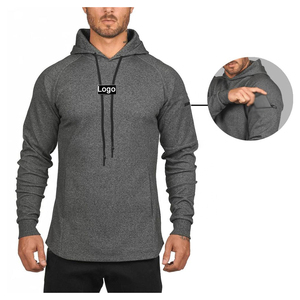 Sudadera con Capucha de Algodón y Forro Polar para Hombre, Personalizada, de Secado Rápido, para Gimnasio, Estilo Longline, con Dobladillo Curvo, para Fisicoculturismo - Product Image 6