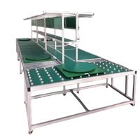 Profilé en aluminium sur mesure double face ESD, poste de travail modulaire double, ligne de convoyage à bande plastique, étagères de rangement pour ventilateurs