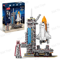 LELE BROTHER Juguete Educativo de Construcción de Cohetes Espaciales, Modelo de Nave Espacial para Armar, Bloques de Construcción