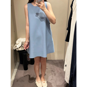 Vestido casual de mujer Cs, corte en A, mini, azul, microelástico, ajuste general, estilo otoñal - Product Image 1